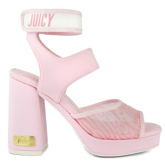 NWT Juicy Couture Women's Open Toe High Heel Dress Sandals with Ankle Strap - Picture 3 of 9